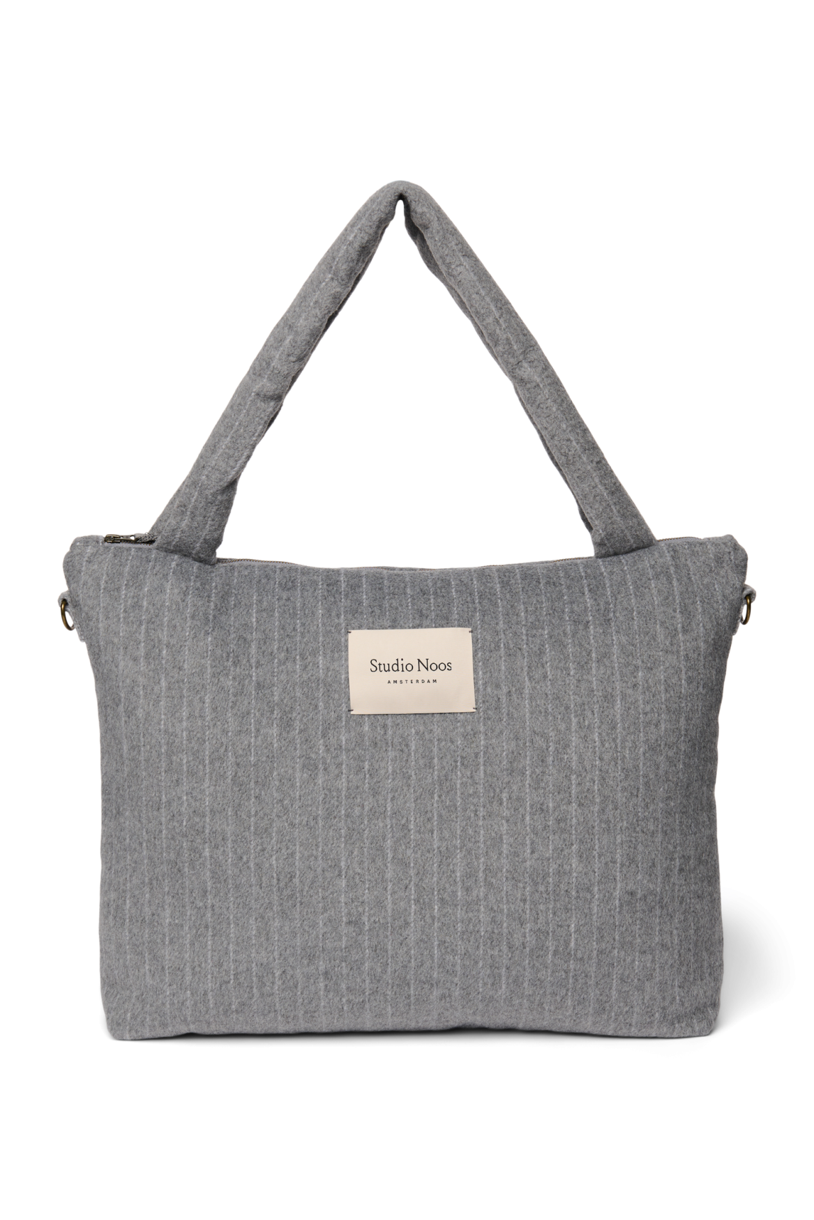 Pearls and Swines Studio Noos - Flannel Diaperbag - Light Grey Chalkstripe - Pearls & Swines