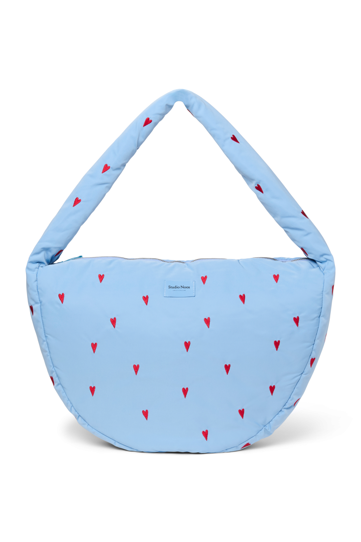 Pearls & Swines Studio Noos - Puffy Cross Body Bag - Light Blue Hearts - Pearls & Swines