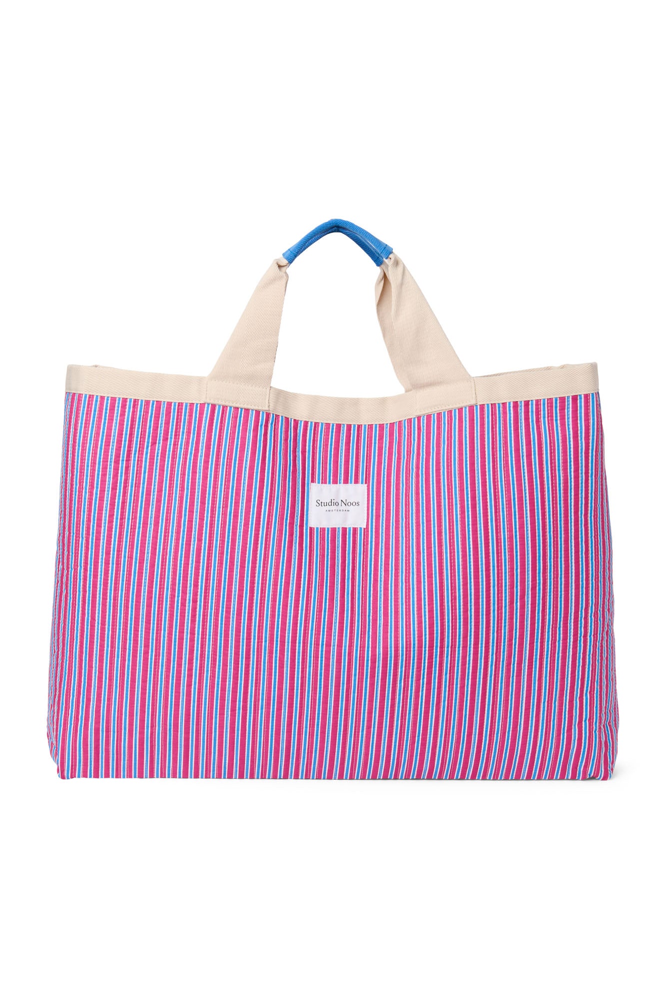Pearls and Swines Studio Noos - Poplin Striped Beach bag - Raspberry - Pearls & Swines
