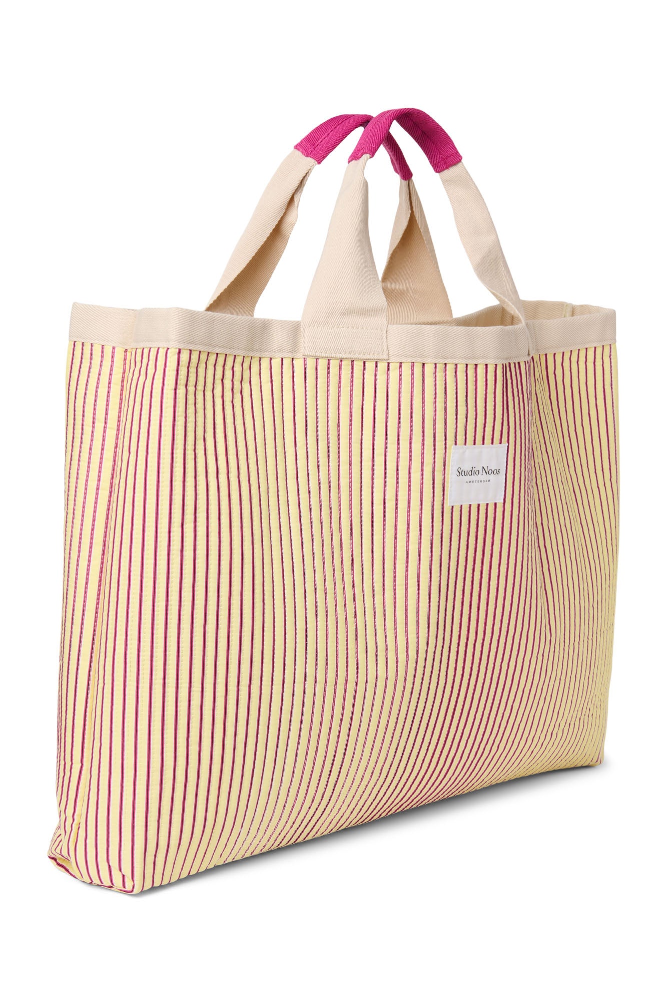 Pearls and Swines Studio Noos - Poplin Striped Beach bag - Butter Yellow - Pearls & Swines