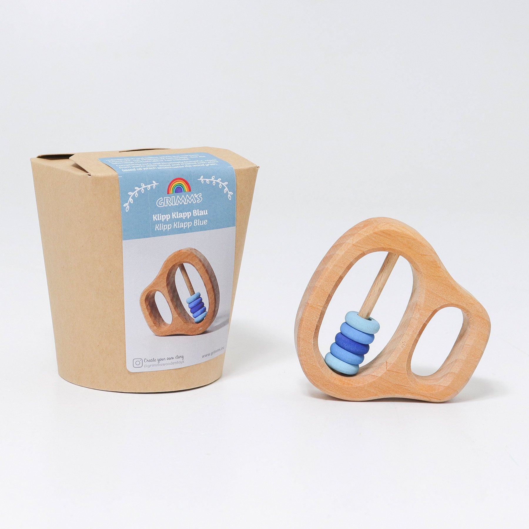 GRIMMS GRIMMS - Klipp Klapp - Natural/blue - Pearls & Swines