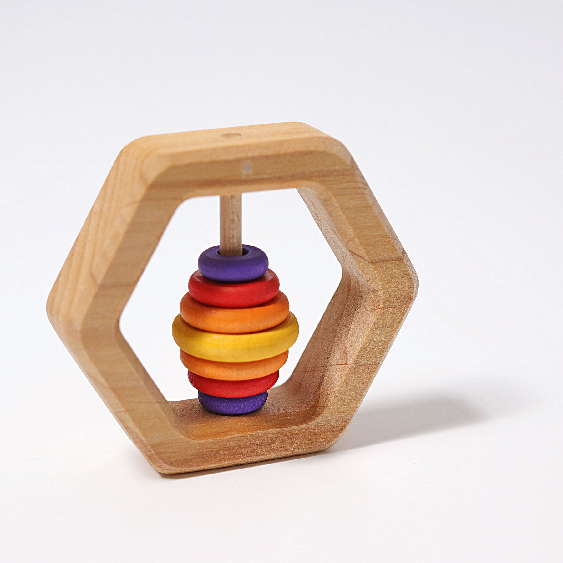 GRIMMS GRIMMS - Rattle Hexogonal - Natural/multi - Pearls & Swines