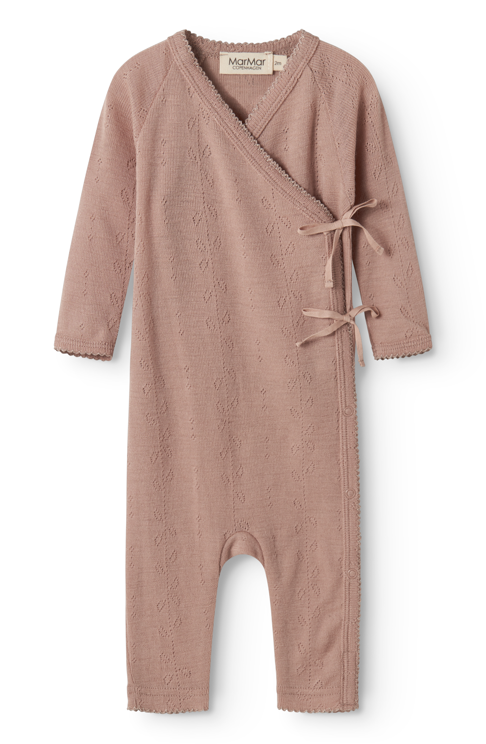 MarMar Copenhagen MarMar Copenhagen - Rula Wool Pointelle Newborn - Burnt Rose - Pearls & Swines