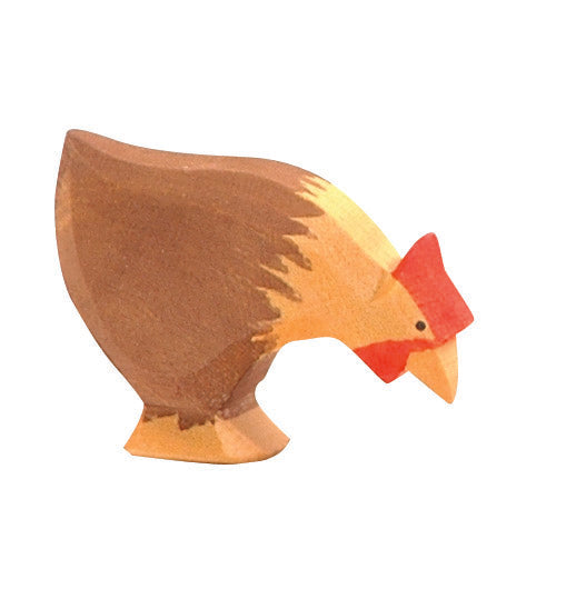 Ostheimer Ostheimer - Hen brown picking - Wooden animal - Pearls & Swines