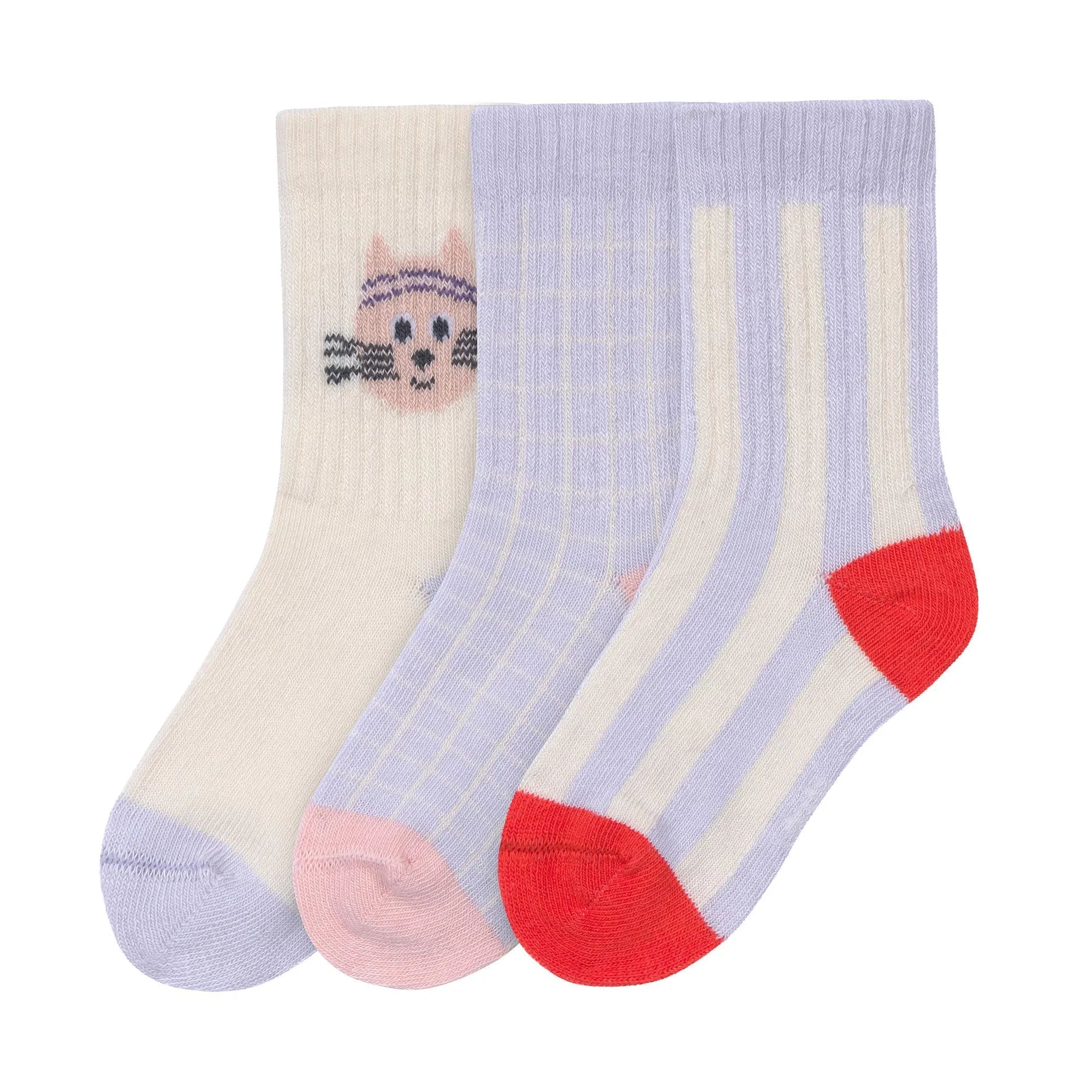 Lässig Lässig - Tennis Socks Kids GOTS (3 pcs) - Cat - Pearls & Swines