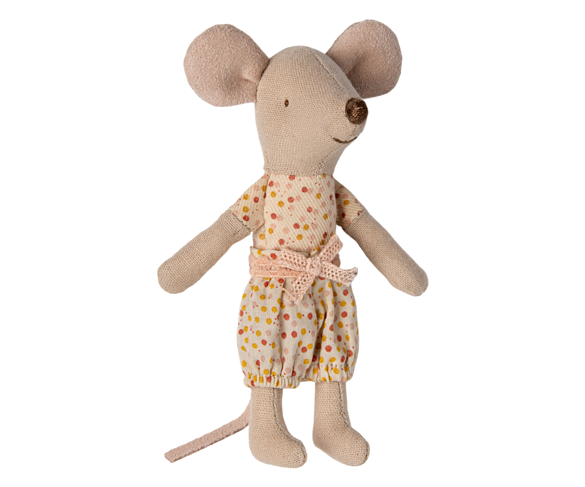 Maileg Maileg - Little Sister Mouse in Matchbox - Pearls & Swines