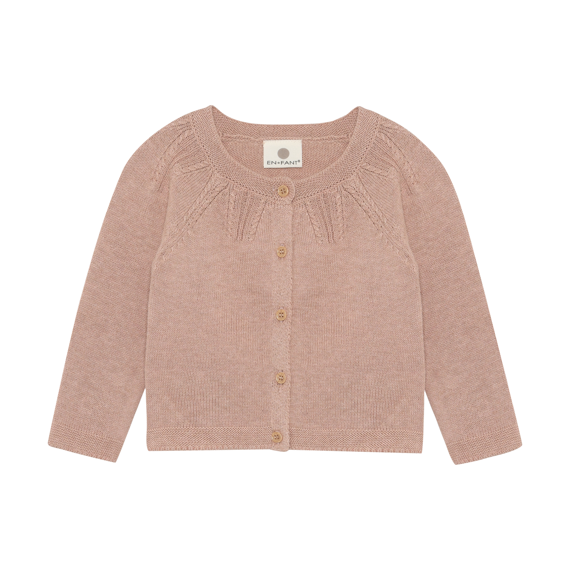 Enfant Enfant - Cardigan Knit - Adobe Rose - Pearls & Swines
