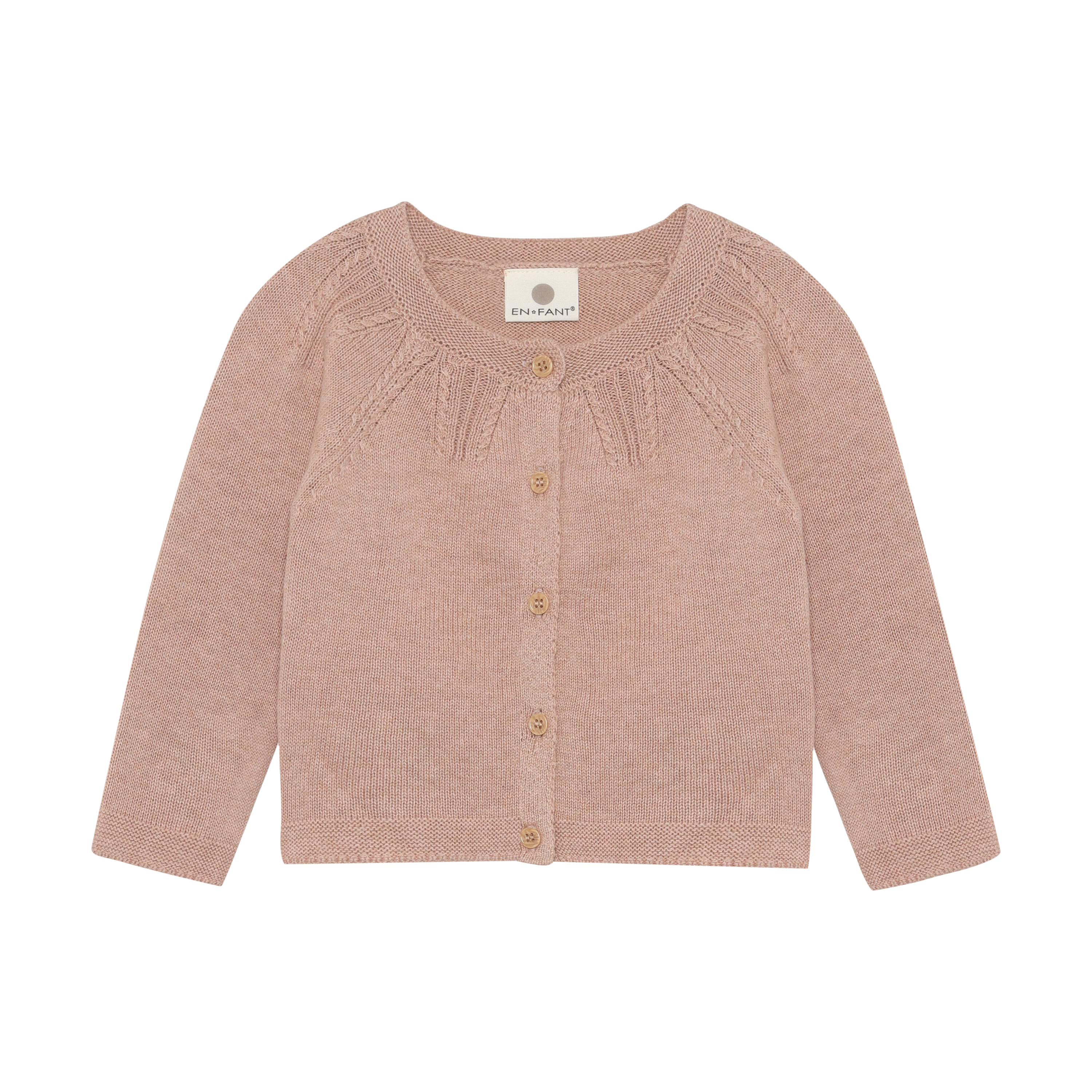 Enfant Enfant - Cardigan Knit - Adobe Rose - Pearls & Swines