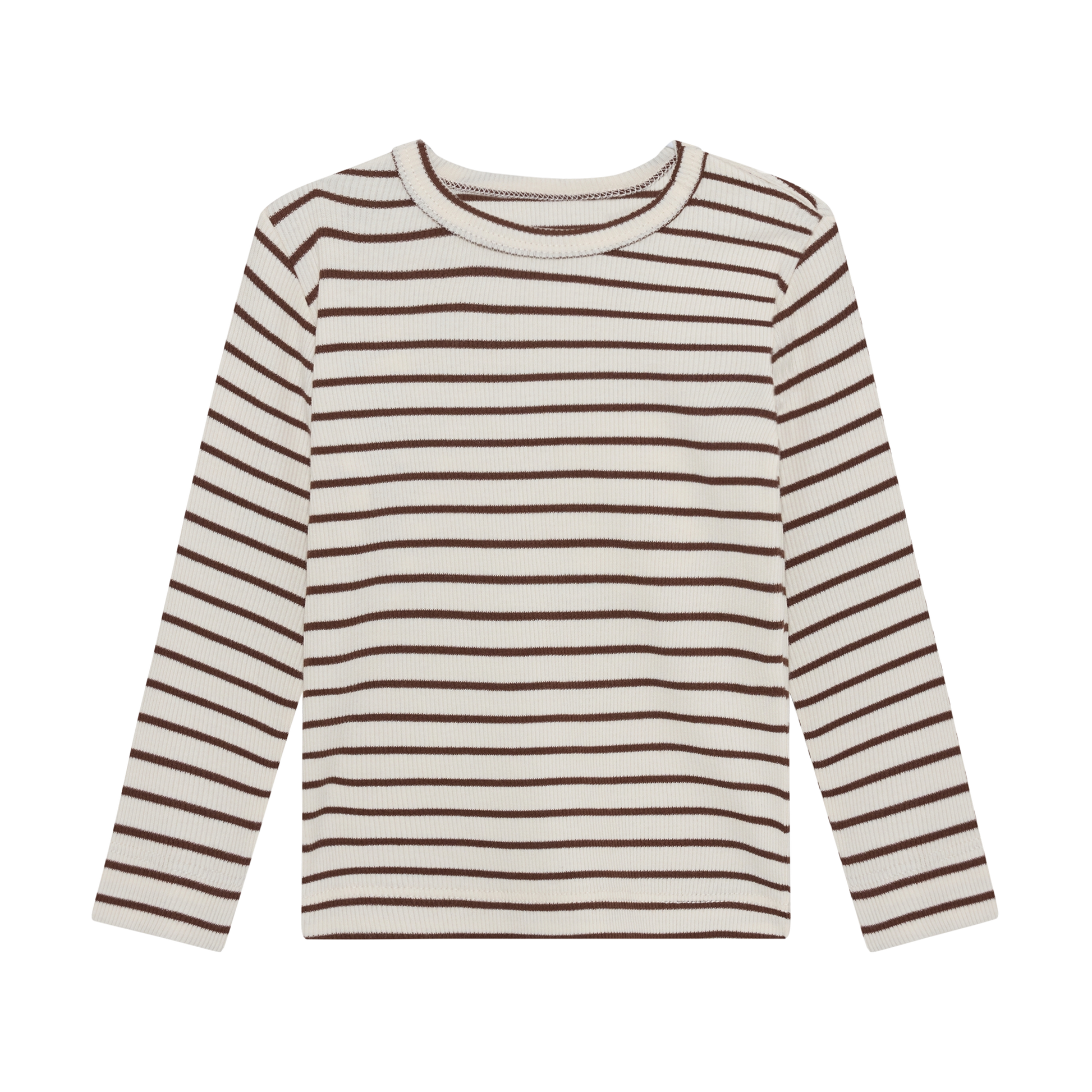 Enfant Enfant - T-shirt LS Rib Stripe - Chestnut - Pearls & Swines