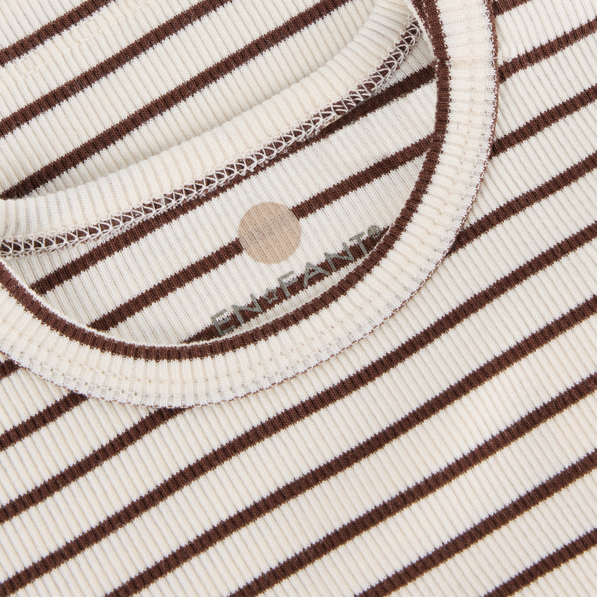 Enfant Enfant - T-shirt LS Rib Stripe - Chestnut - Pearls & Swines
