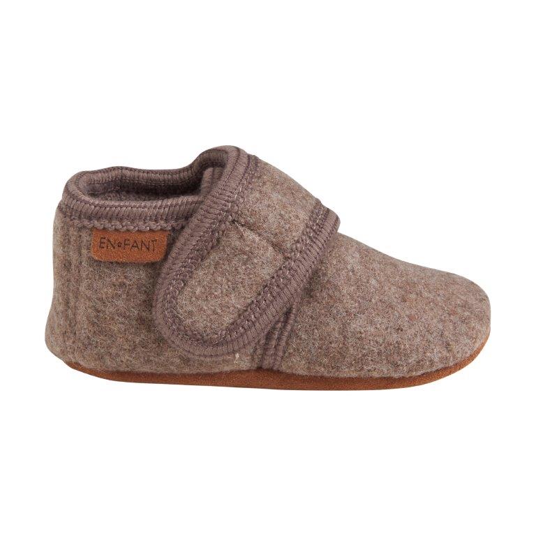 Enfant Enfant - Baby Wool Slippers - Walnut - Pearls & Swines