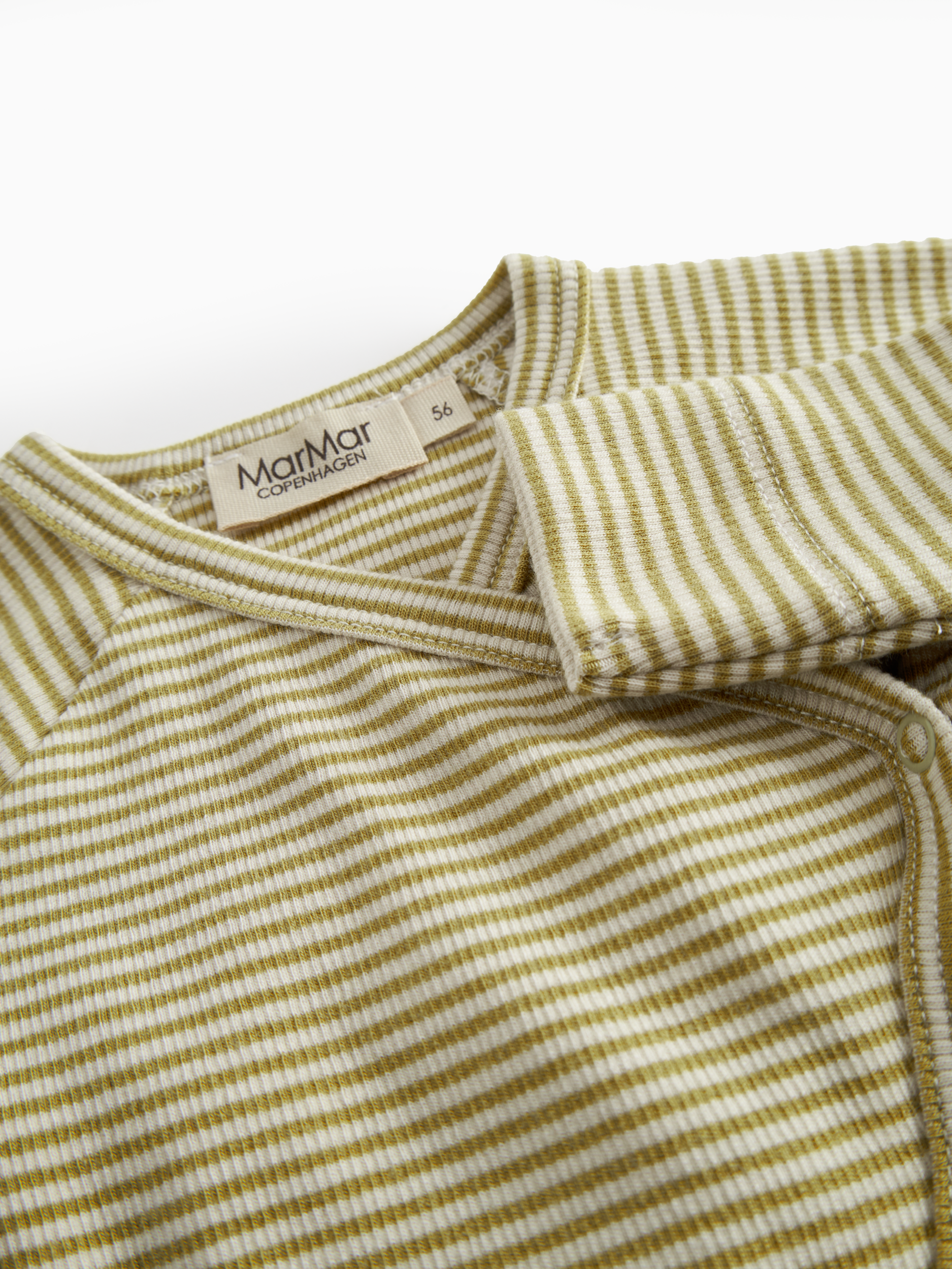 MarMar Copenhagen MarMar Copenhagen - Premature Tina Modal Fine Rib - Olive stripe - Pearls & Swines