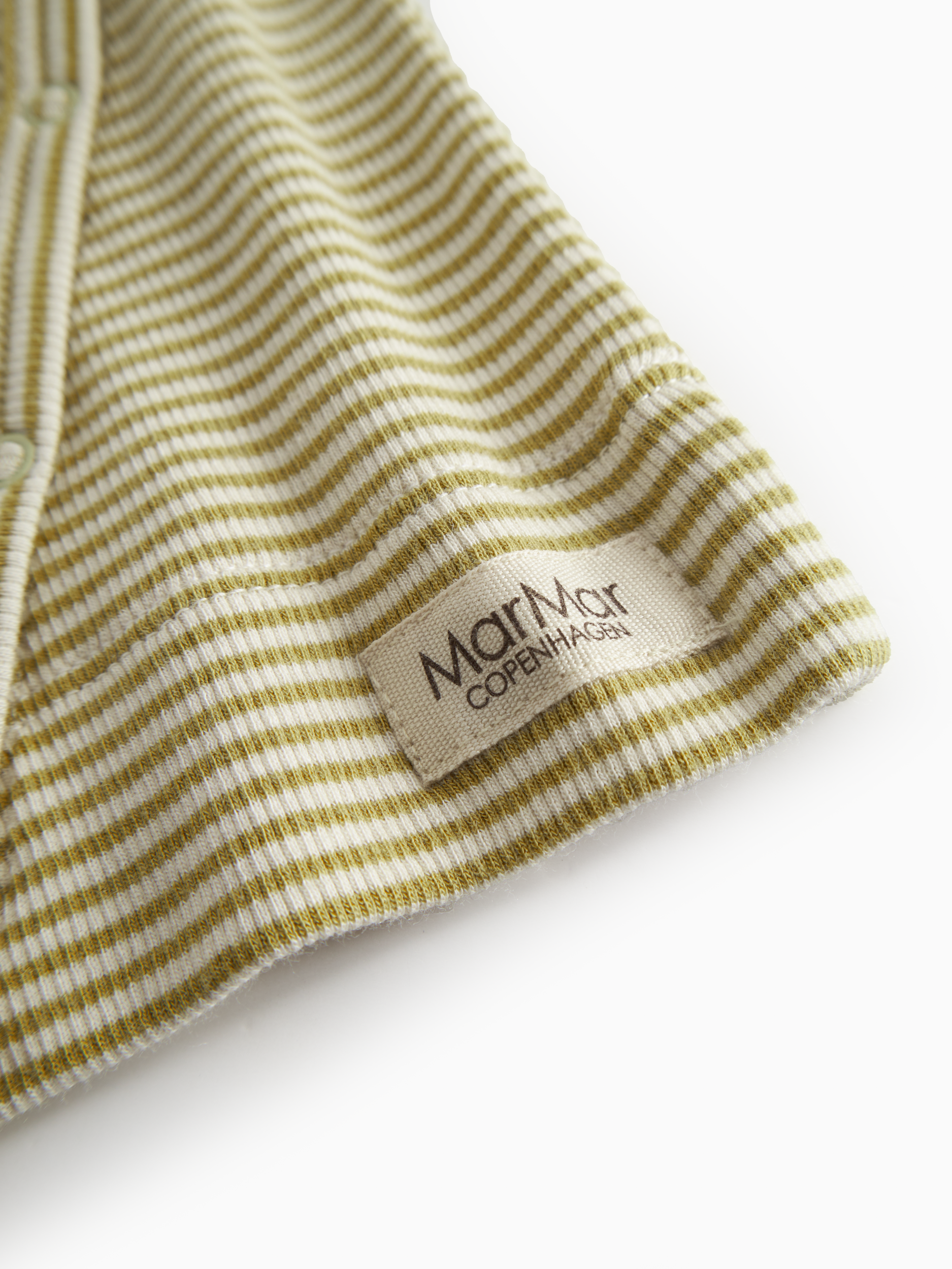 MarMar Copenhagen MarMar Copenhagen - Premature Tina Modal Fine Rib - Olive stripe - Pearls & Swines