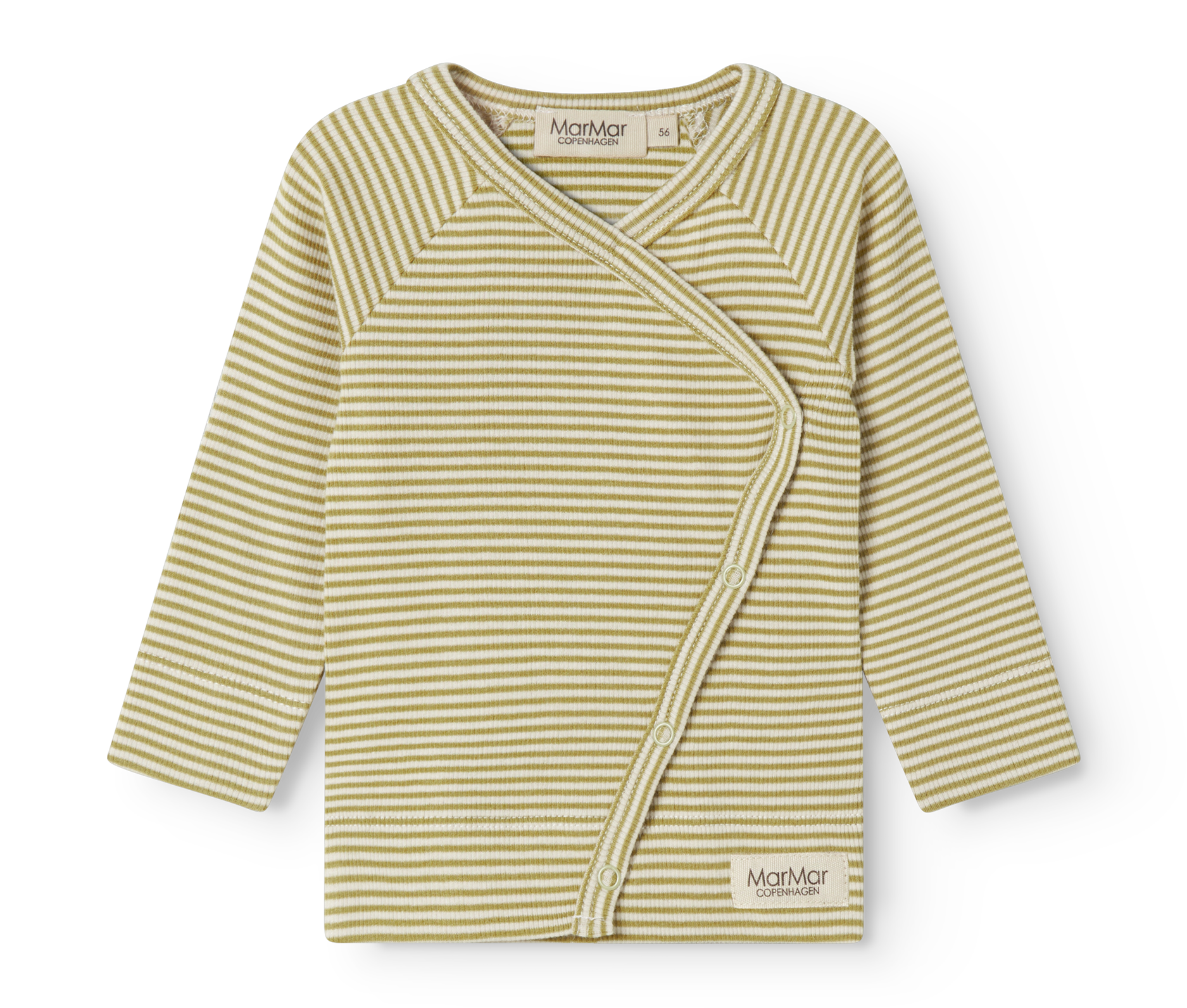 MarMar Copenhagen MarMar Copenhagen - Premature Tina Modal Fine Rib - Olive stripe - Pearls & Swines