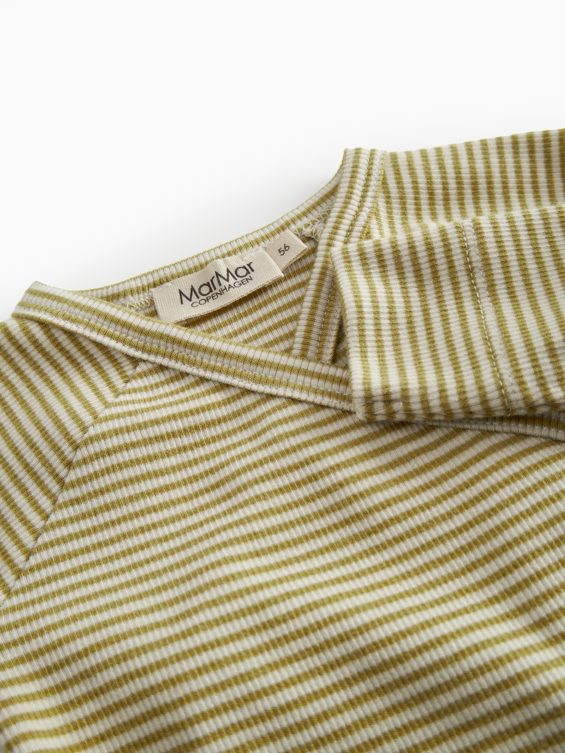 MarMar Copenhagen MarMar Copenhagen - Premature Rikke Modal Fine Rib - Olive stripe - Pearls & Swines