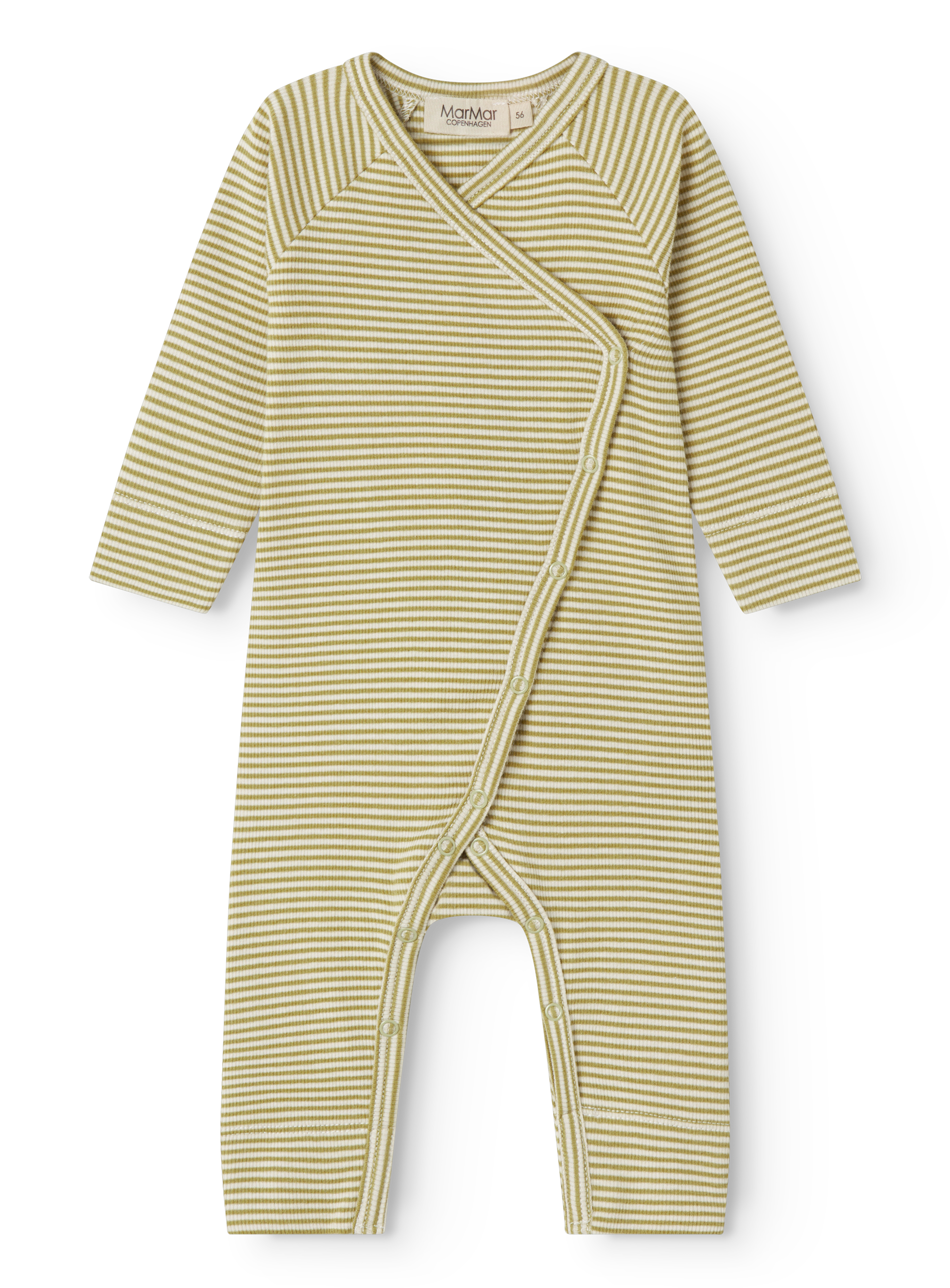 MarMar Copenhagen MarMar Copenhagen - Premature Rikke Modal Fine Rib - Olive stripe - Pearls & Swines