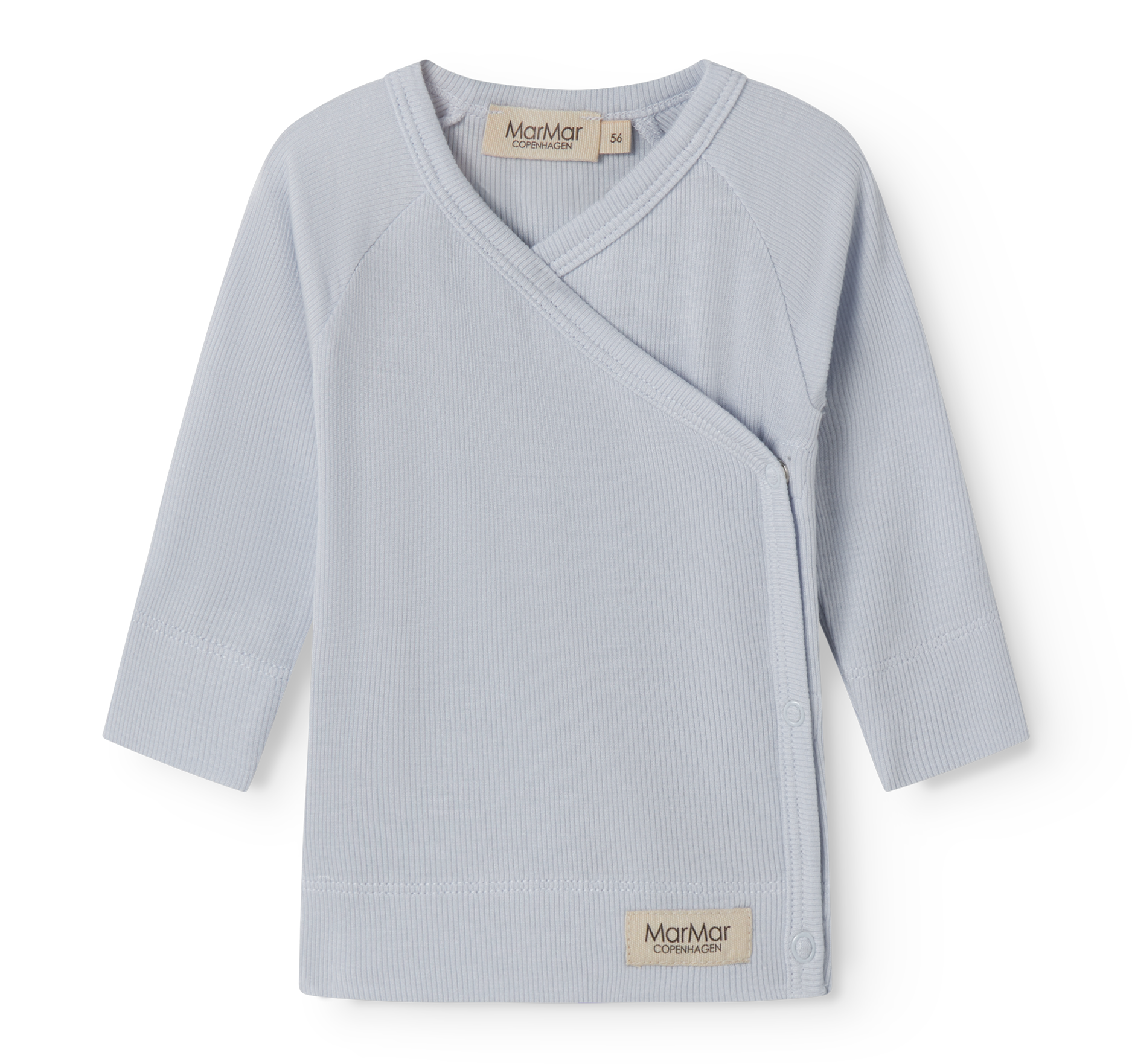 MarMar Copenhagen MarMar Copenhagen - Tuti Wrap LS Micro Modal Newborn - Blue Mist - Pearls & Swines
