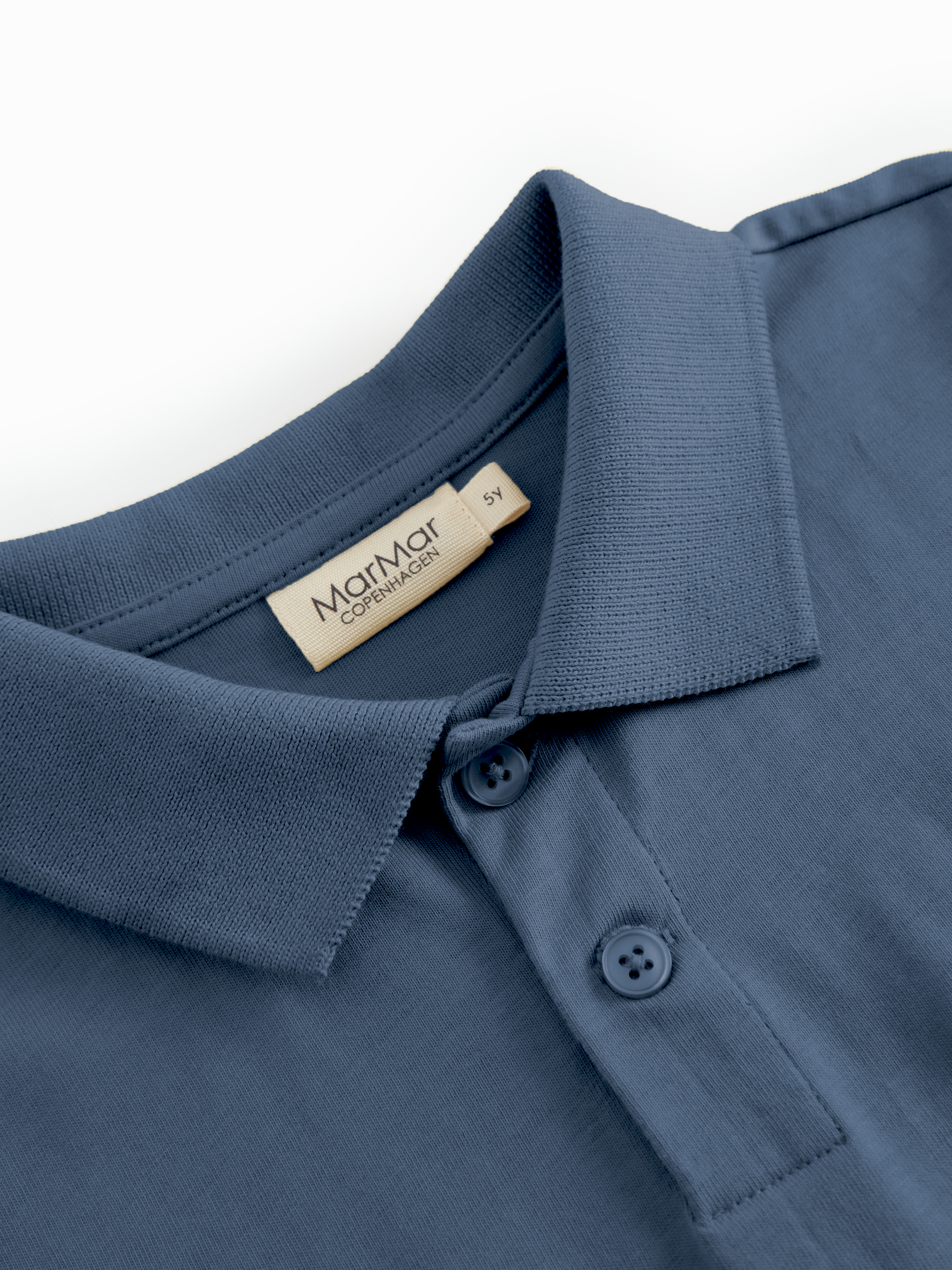 MarMar Copenhagen MarMar Copenhagen - Tad Polo Cotton Jersey - Vintage Blue - Pearls & Swines