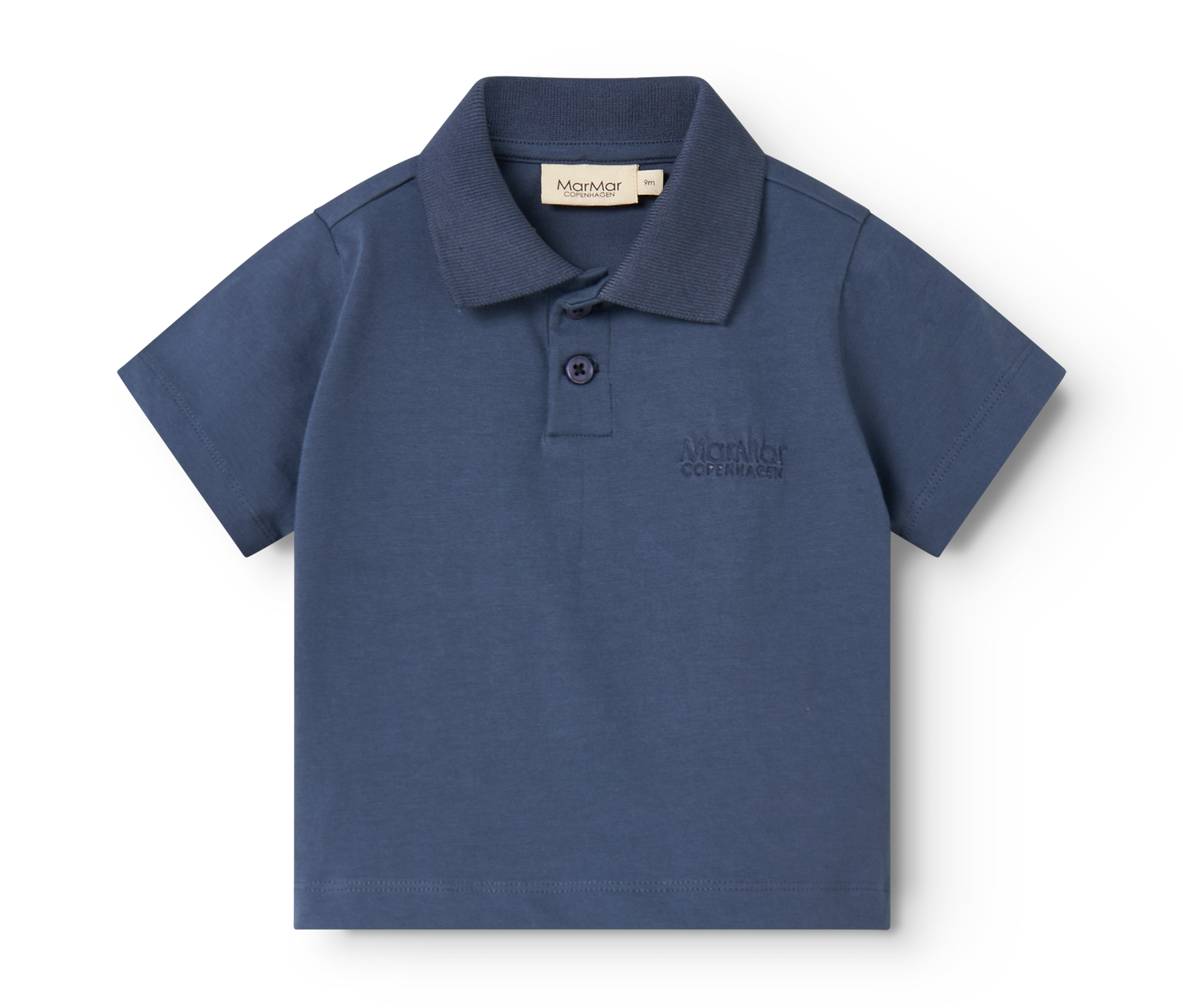 MarMar Copenhagen MarMar Copenhagen - Tad Polo Cotton Jersey - Vintage Blue - Pearls & Swines