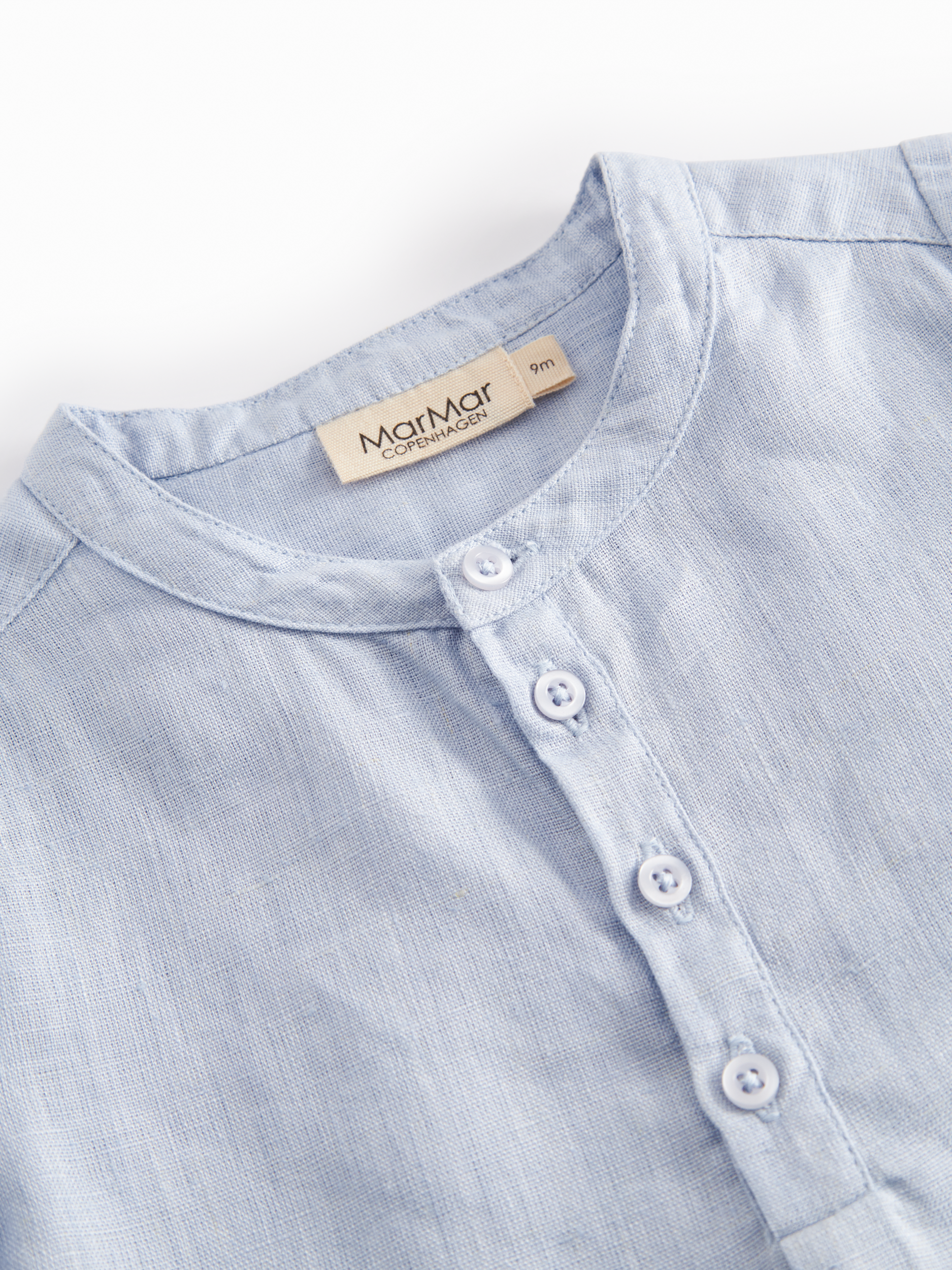 MarMar Copenhagen MarMar Copenhagen - Baby Totora Linnen tops - Blue Mist - Pearls & Swines
