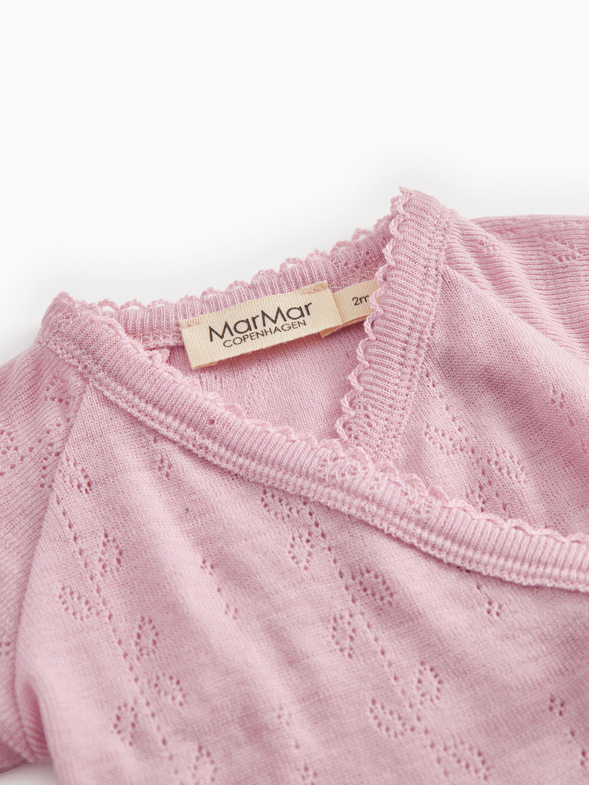MarMar Copenhagen MarMar Copenhagen - Tuti Wrap Wool Pointelle Newborn - Soft Berry - Pearls & Swines