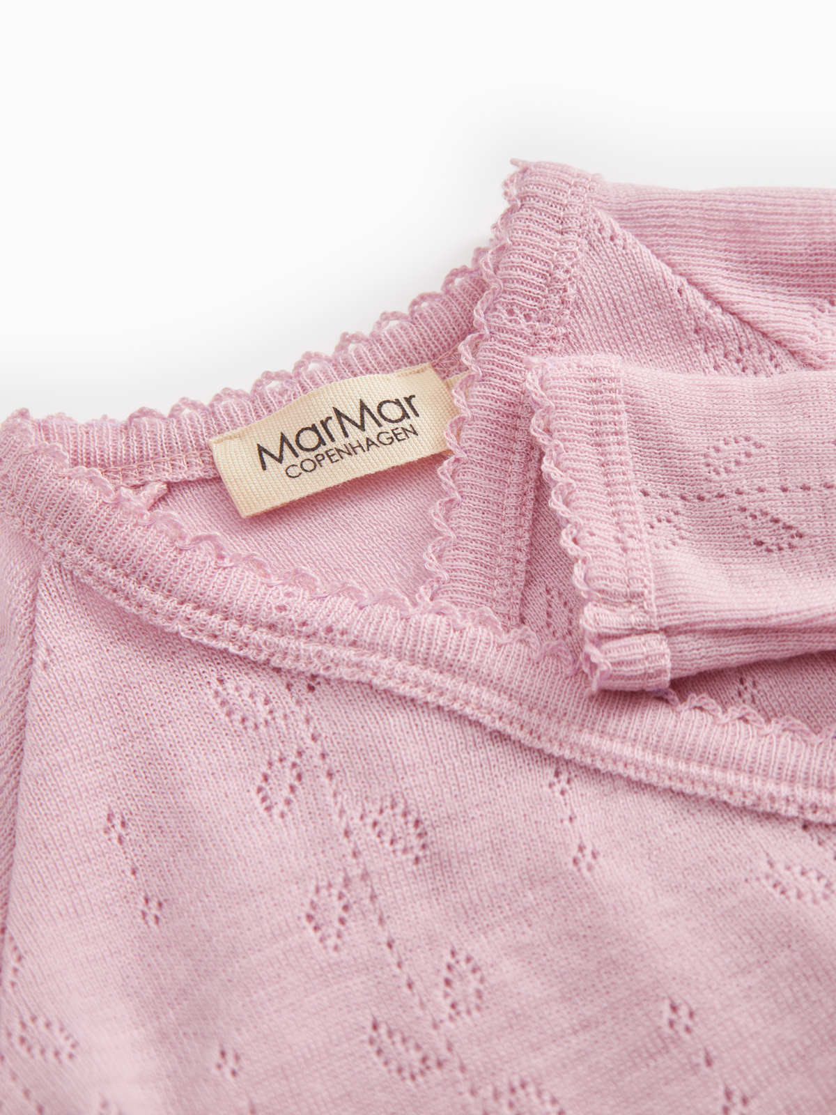 MarMar Copenhagen MarMar Copenhagen - Rubetta Wool Pointelle Newborn - Soft Berry - Pearls & Swines