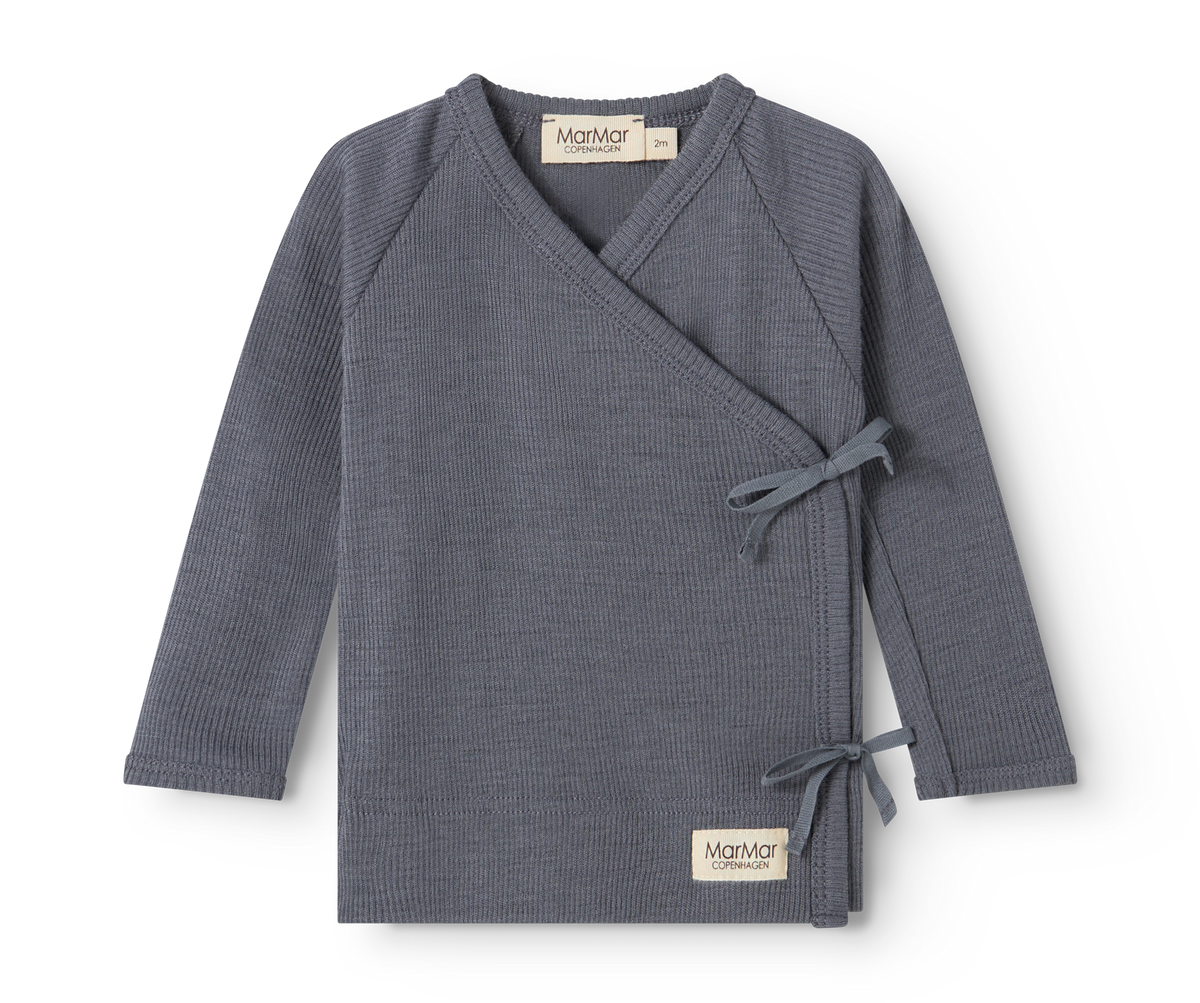 MarMar Copenhagen MarMar Copenhagen - Tut Wrap Wool Pointelle Newborn - Rainstorm - Pearls & Swines