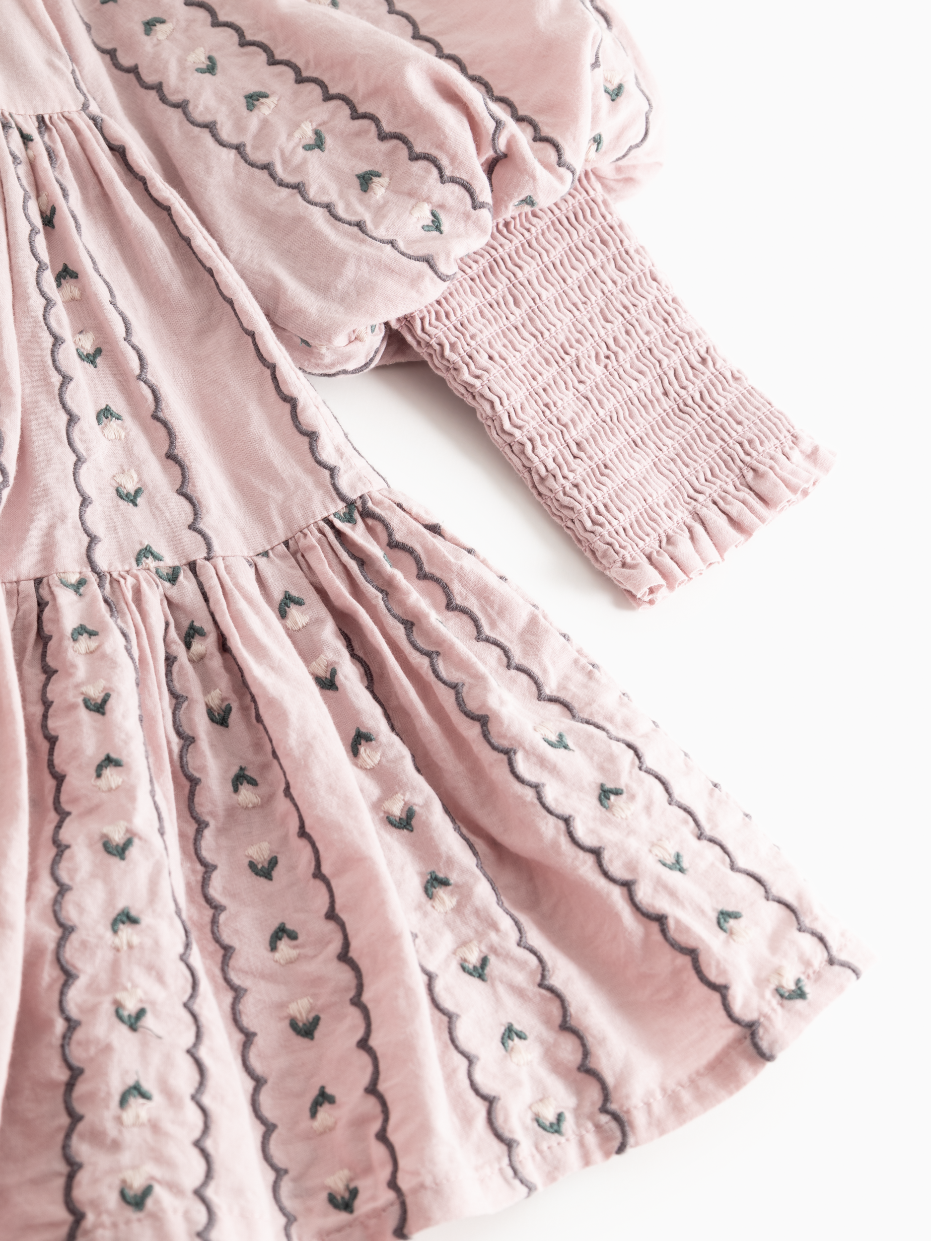 MarMar Copenhagen MarMar Copenhagen - Dela Light Embroidert Dresses - Dusty Purple Bloom - Pearls & Swines