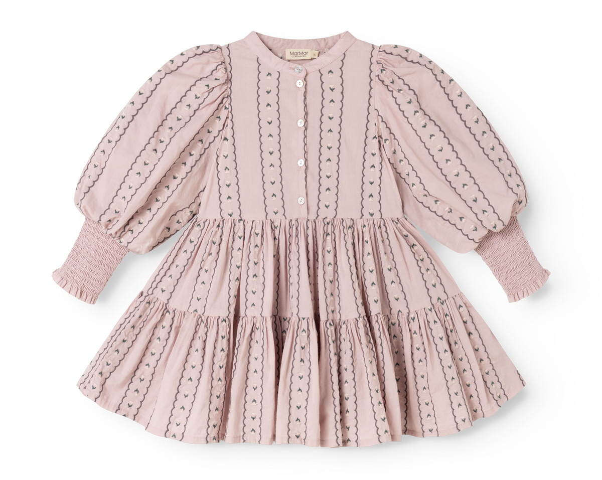 MarMar Copenhagen MarMar Copenhagen - Dela Light Embroidert Dresses - Dusty Purple Bloom - Pearls & Swines