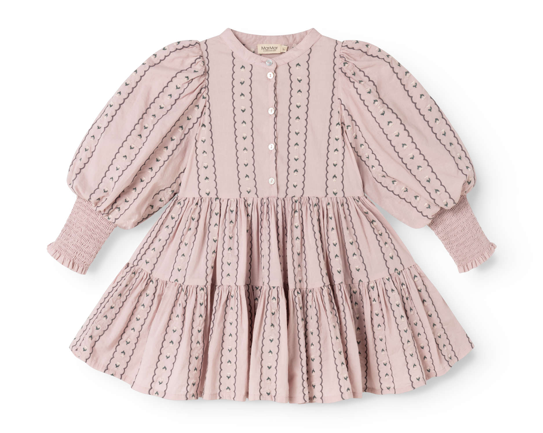 MarMar Copenhagen MarMar Copenhagen - Dela Light Embroidert Dresses - Dusty Purple Bloom - Pearls & Swines