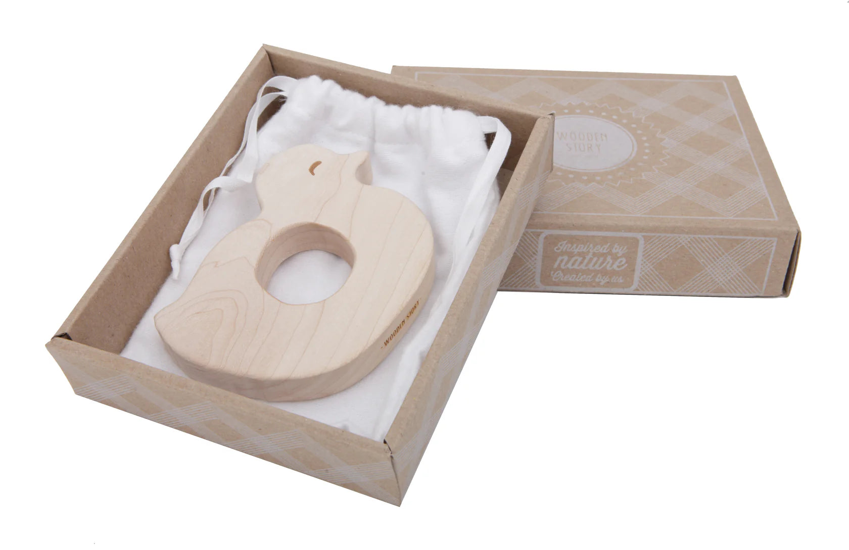 Wooden Story Wooden Story - Wooden teether - Baby duck - Pearls & Swines