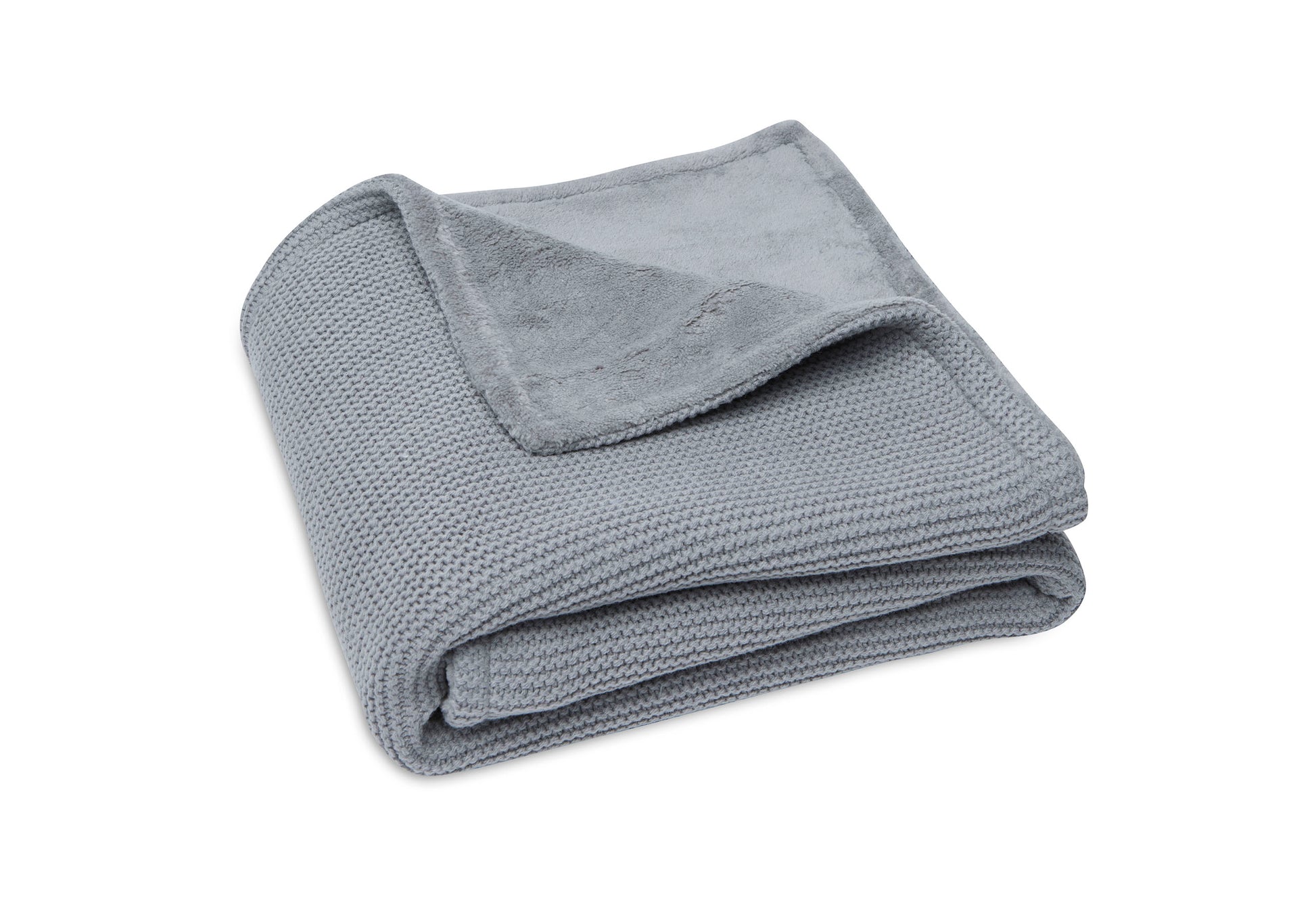 Jollein Jollein - Blanket Cradle Basic Knit Stone - Grey/Coral Fleece - Pearls & Swines