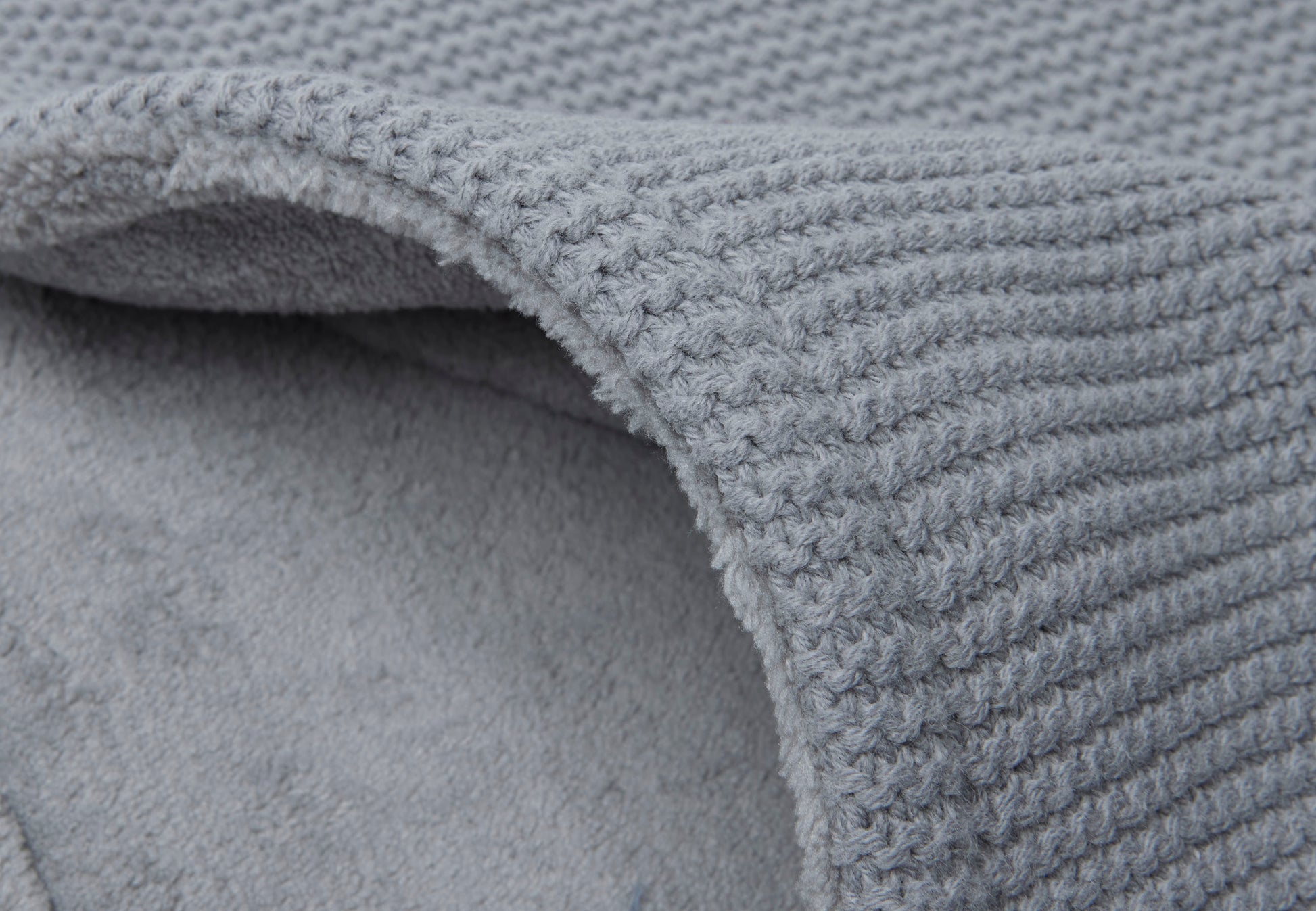Jollein Jollein - Blanket Cradle Basic Knit Stone - Grey/Coral Fleece - Pearls & Swines