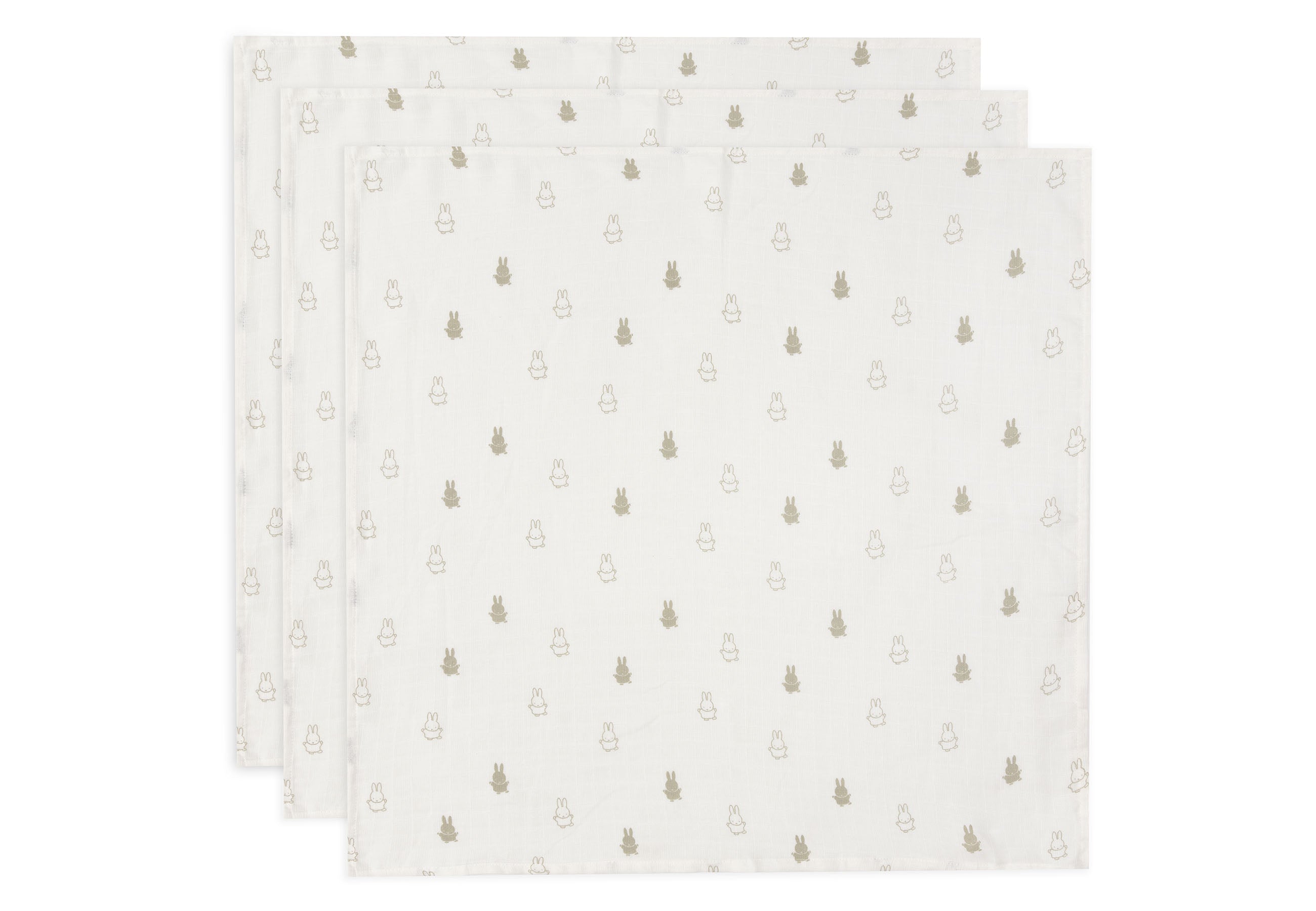 Jollein Jollein - Cloth Muslin - Happy Miffy Olive Green - 3 Pack - Pearls & Swines
