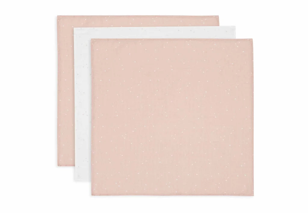 Jollein Jollein - Cloth Muslin - Twinkling Wild Rose - 3 Pack - Pearls & Swines