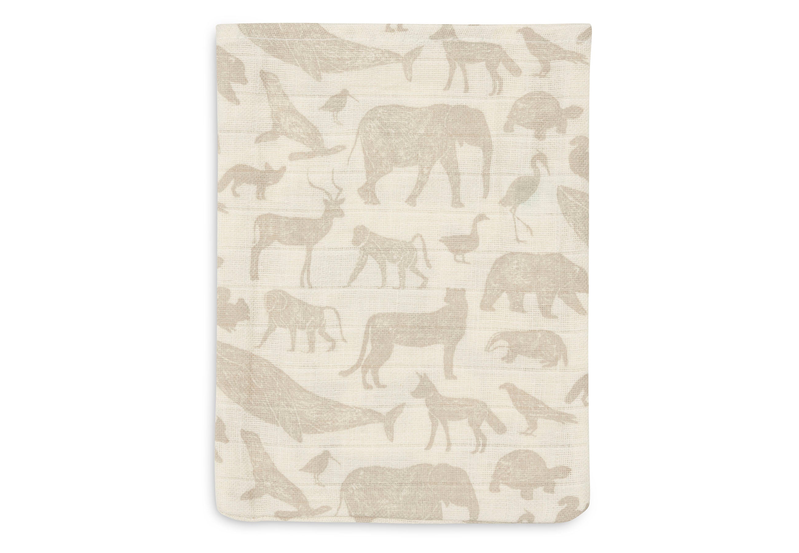 Jollein Jollein - Washcloth Muslin - Animals Nougat - 3 Pack - Pearls & Swines