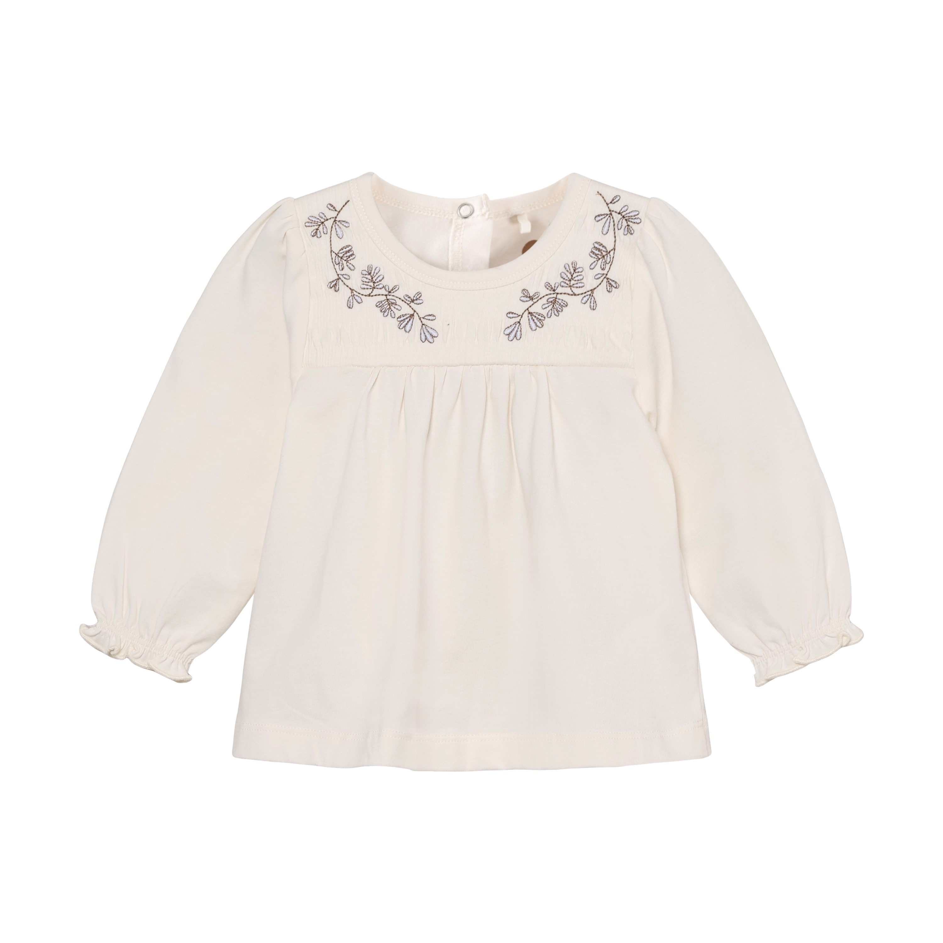 Enfant Enfant - Newborn Tunic SS Embroidery - Eggnog - Pearls & Swines