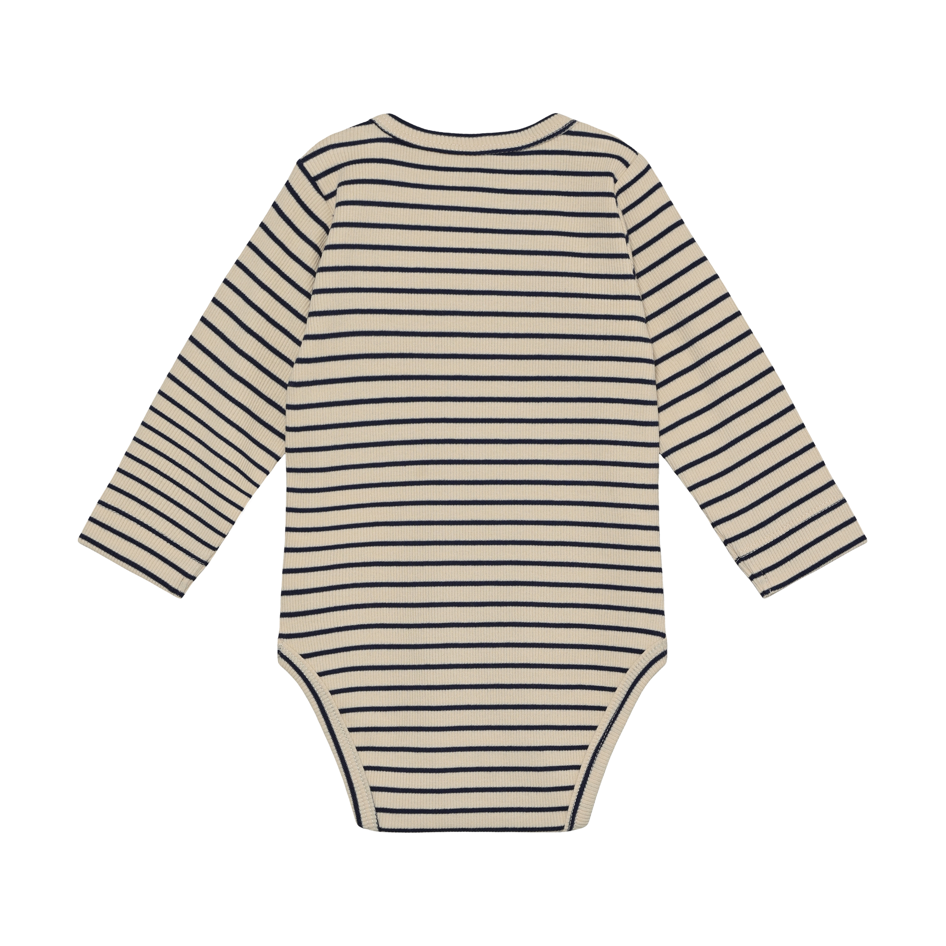 Enfant Enfant - Newborn Body LS Rib Stripe - Medieval Blue - Pearls & Swines