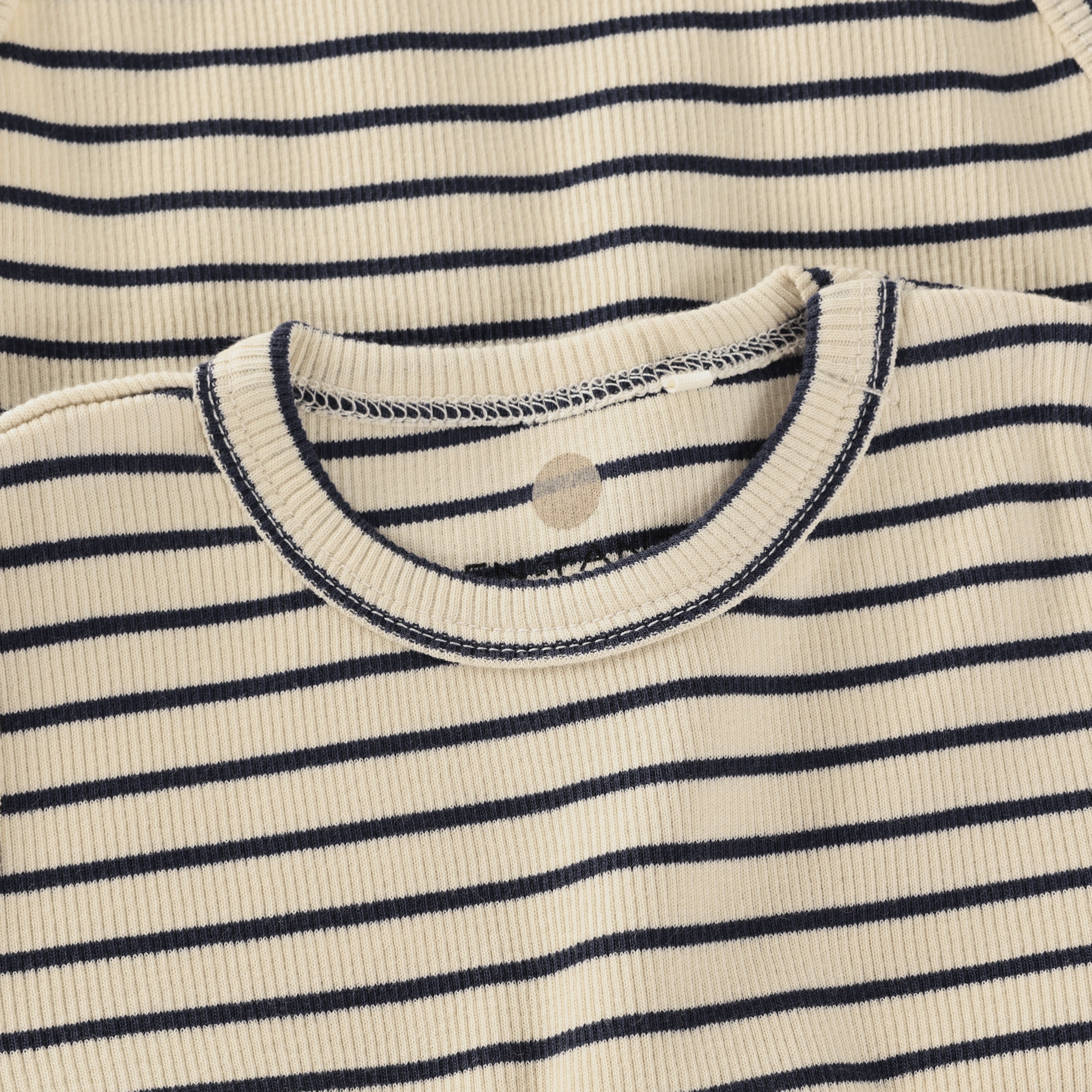 Enfant Enfant - Newborn Body LS Rib Stripe - Medieval Blue - Pearls & Swines