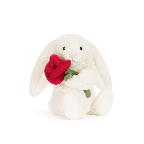 Jellycat Jellycat - Cream Bunny with rose - Pearls & Swines