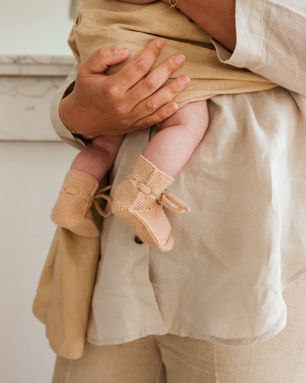 Hvid Hvid - Booties - Apricot - Pearls & Swines