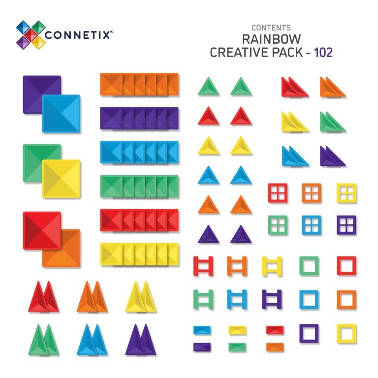 Connetix Tiles Connetix Tiles - Rainbow Creative - Pack 102 pc - Pearls & Swines