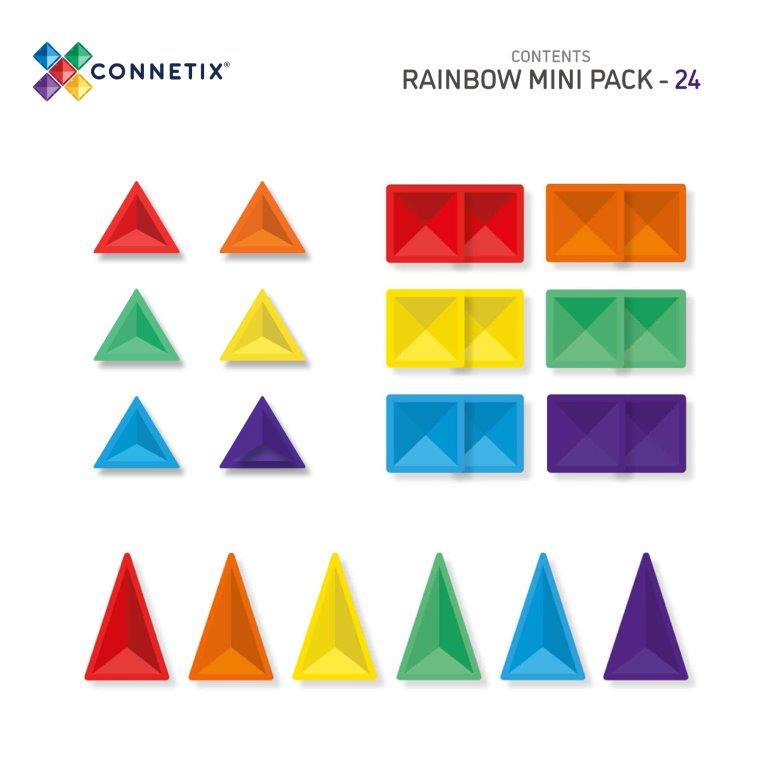 Connetix Tiles Connetix Tiles - Rainbow Mini - Pack 24 pc - Pearls & Swines