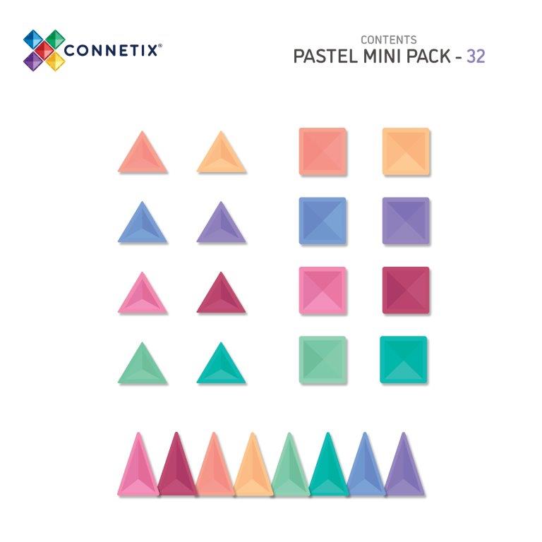 Connetix Tiles Connetix Tiles - Pastel Mini - Pack 32 pc - Pearls & Swines