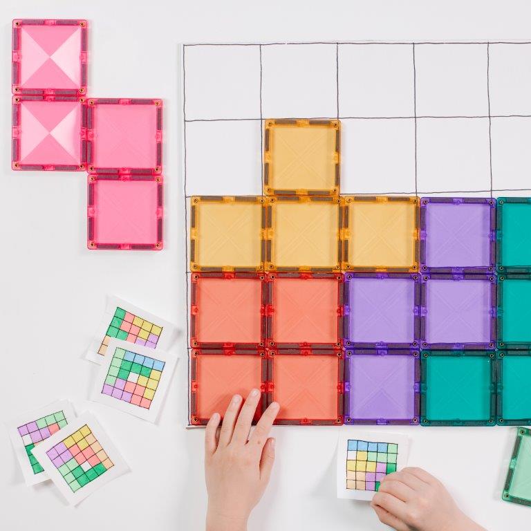 Connetix Tiles Connetix Tiles - Pastel Square - Pack 40 pc - Pearls & Swines