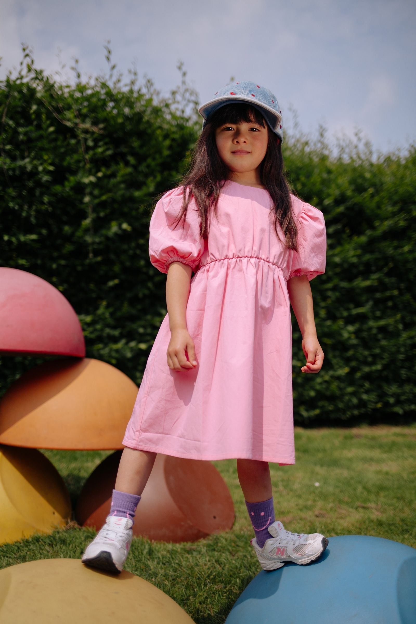 Daily Brat Daily Brat - Sassy Heart Dress Pink Cosmos - Pearls & Swines