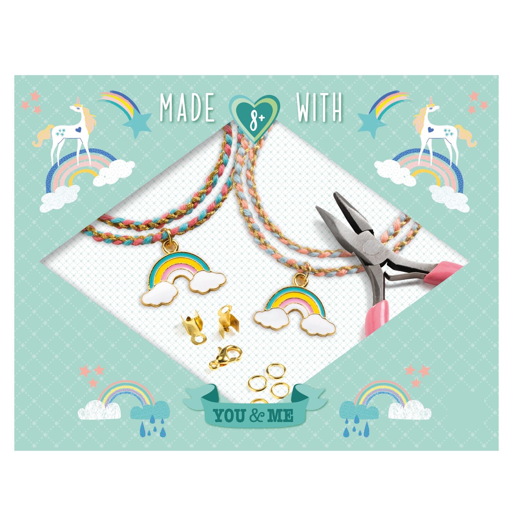 Djeco Djeco - Duo Jewels - Rainbow Kumihimo - Pearls & Swines