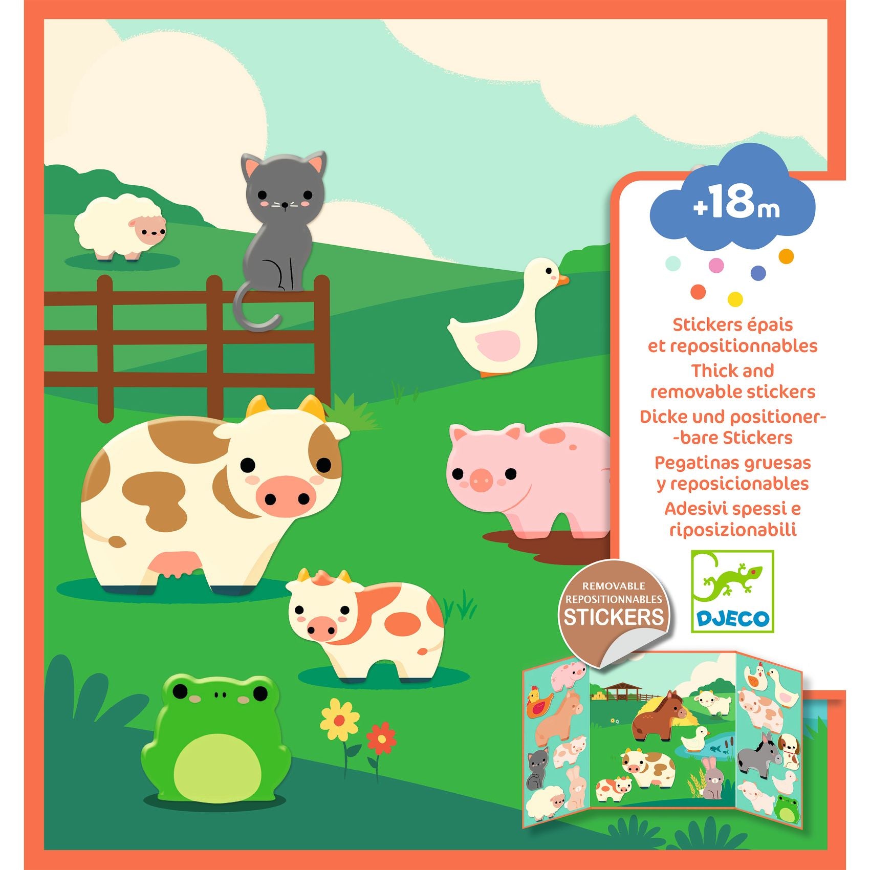 Djeco - Create with Stickers - Farm animals