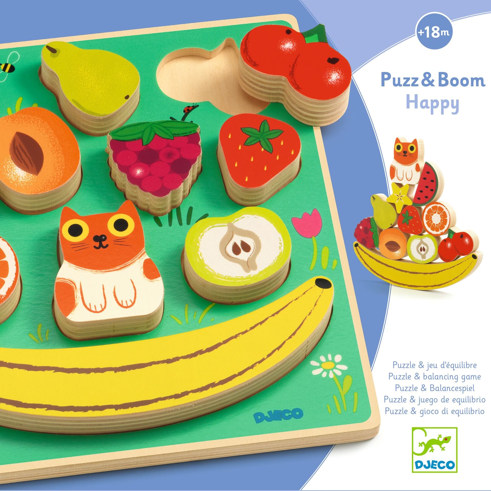 Djeco Djeco - Wooden Puzz&Boom - Happy - Pearls & Swines