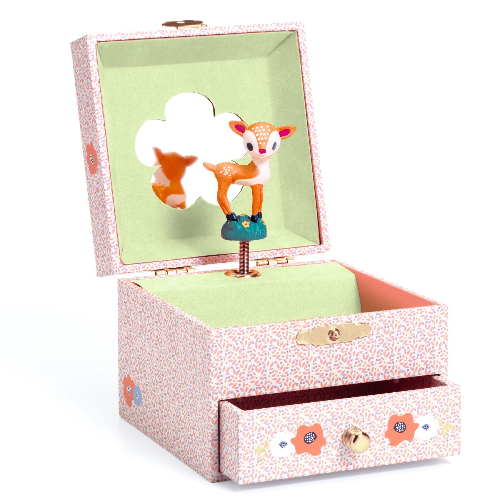 Djeco Djeco - Musical Box - Wood fawn - Pearls & Swines